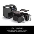 Ninja Foodi Dual Basket Black 8 qt Programmable Digital Air Fryer